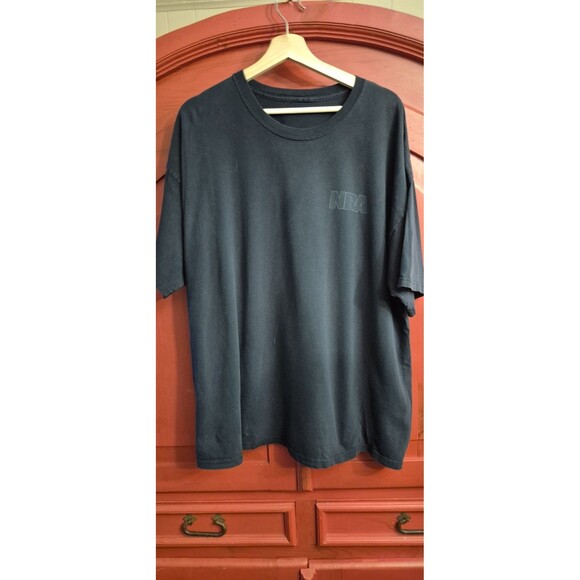 NRA Mens 2XL T-Shirt Tee Black  Distress National Rifle Association Logo READ - Picture 1 of 5